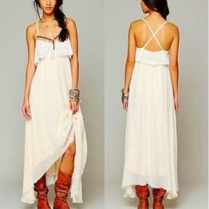 Free People Gypsy Heart Gauze Linen Dress L